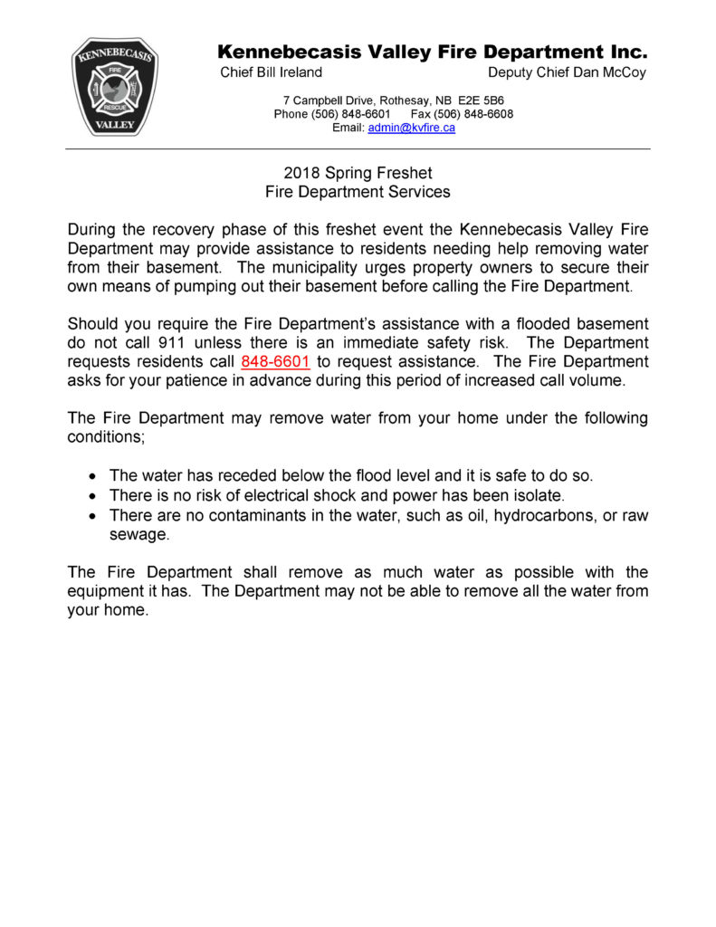 Flood info 2018 - Rothesay