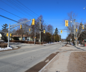 Spruce and Clark traffic light